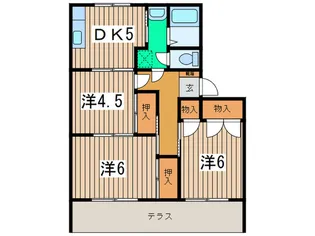 ベルメゾンアサヒC【1階】の間取り