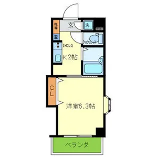 マンション丸旺【3階】の間取り