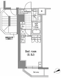パークハビオ新橋【8階】の間取り