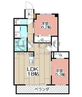 ニューリバー福間【10階】の間取り