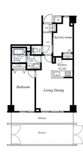オープンヴィラ川崎【1階】の間取り