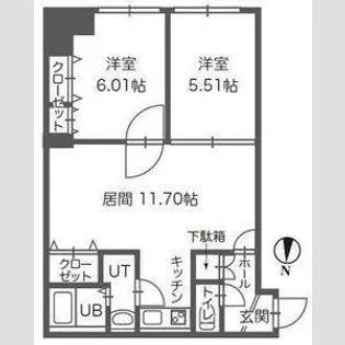 ル・ノール平岸通【4階】の間取り