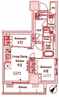 パークアクシス横浜伊勢佐木町通り【4階】の間取り