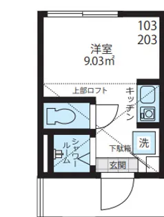 ジリオロッソ東新宿【2階】の間取り