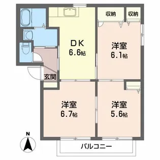 ラルジュB【2階】の間取り