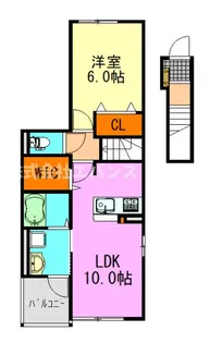 マーヴェラス末広III【2階】の間取り