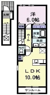 ヒルサイドタウンD【2階】の間取り