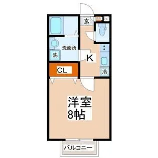 キャピタル大和町B【1階】の間取り
