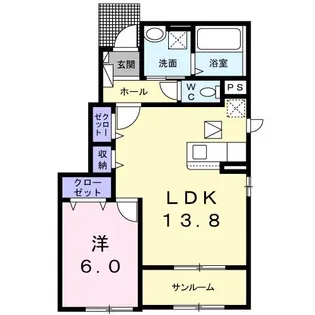 クイスクアムII【1階】の間取り