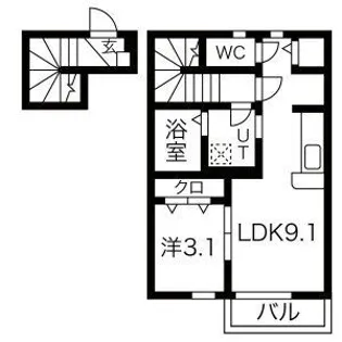Foluna I・II【2階】の間取り