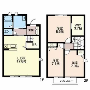ベルフィオーレD【2階】の間取り