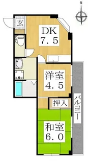 サンライズハイツ【3階】の間取り