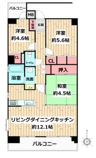 ヒューマンスクエア南柏【1階】の間取り