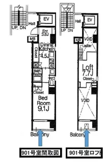 アルコバレーノ浅草【7階】の間取り