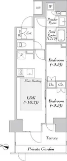 ネベル仙台一番町recent【1階】の間取り
