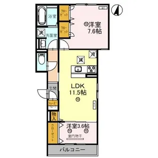 Clashist(クラシスト)常磐町【1階】の間取り