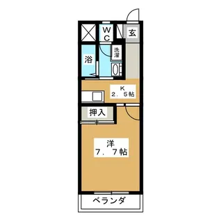 ルート南向 B棟【5階】の間取り
