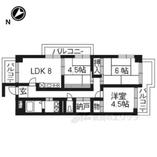 パールハイツ打出浜【6階】の間取り