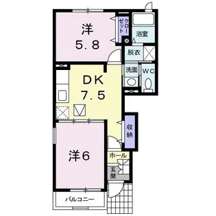 パルテール B【1階】の間取り