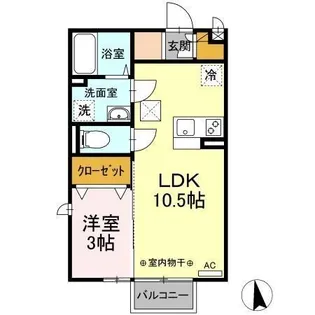 エクセルパークD【1階】の間取り