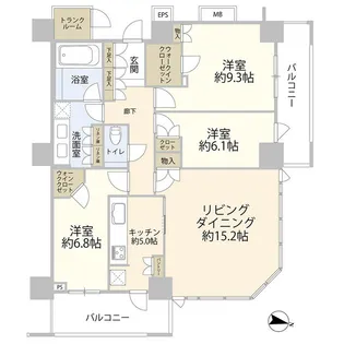 THE KOSUGI TOWER(020063)【49階】の間取り