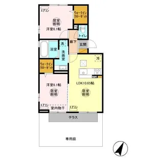 エスポワール(袖ヶ浦市)【1階】の間取り