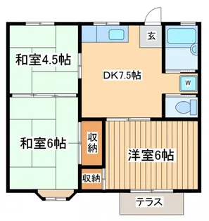 ルイーズハウスA【1階】の間取り