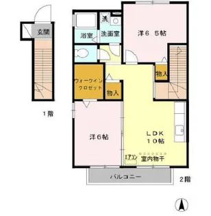グリーンヴィラ カラビナR【2階】の間取り