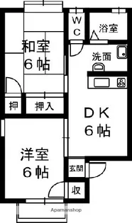 ハピネスブルーA棟【1階】の間取り