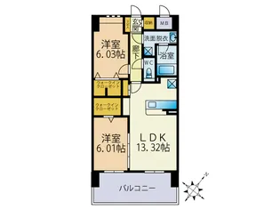 シャトーポルテ弐番館【5階】の間取り