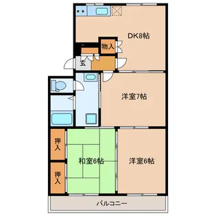 ビバリーWAKABAYASHI【1階】の間取り