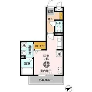 プラージュ横渚【2階】の間取り
