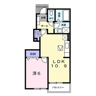 アロッジオプリートモモ【1階】の間取り