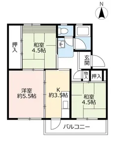 UR岩倉【5階】の間取り