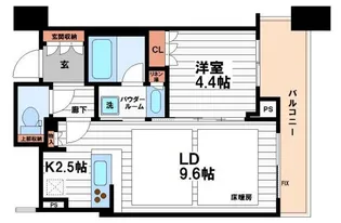 シティタワー大阪本町【22階】の間取り