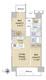 シティハウス新御徒町ステーションコート【14階】の間取り