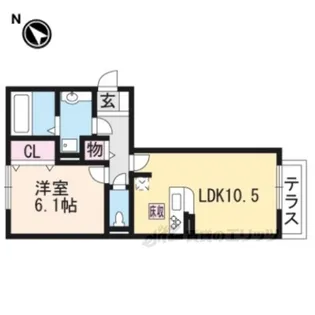 メゾンヴィラ栗東【1階】の間取り