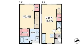 カナルパークサイドRIO D棟【1階】の間取り