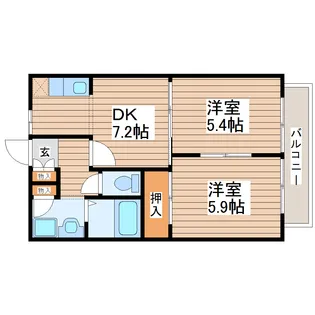 シャーメゾン中田【1階】の間取り