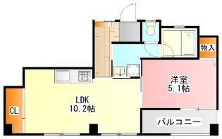 日野スカイマンション【4階】の間取り
