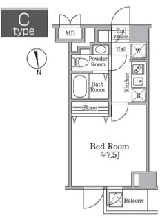 レジディア西小山【2階】の間取り