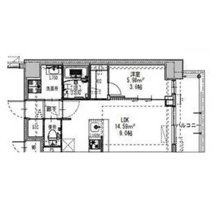 S-RESIDENCE阿波座chiaro【8階】の間取り
