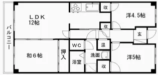 サンコーポ蜆塚【5階】の間取り