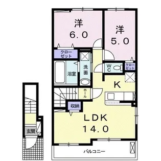 オリエンタル・メゾン光 B【2階】の間取り