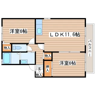 グレースコート壱番館【2階】の間取り