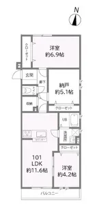 コンフォルディア【1階】の間取り
