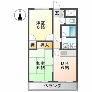 プランドール藤井【1階】の間取り