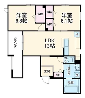 仮)山門町ヘーベルハウス【2階】の間取り
