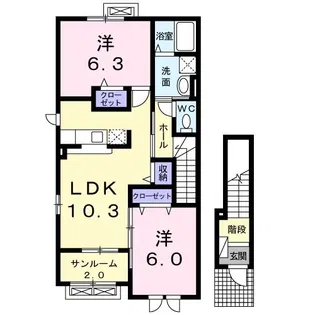 ラ フォンテ ヴェルデ P I【2階】の間取り