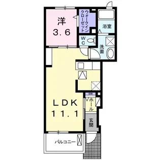 サニーヒルズ東山A【1階】の間取り